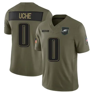 Joshua Uche Philadelphia Eagles Men's Limited 2025 Salute to Service Nike Jersey - Olive