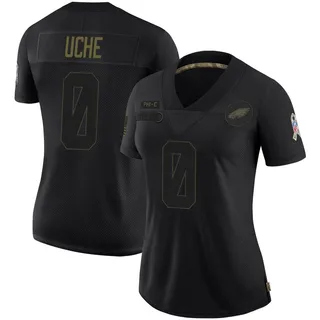 Joshua Uche Philadelphia Eagles Women's Limited 2020 Salute To Service Nike Jersey - Black