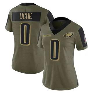 Joshua Uche Philadelphia Eagles Women's Limited 2021 Salute To Service Nike Jersey - Olive