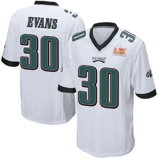 Justin Evans Philadelphia Eagles Youth Game Super Bowl LIX Nike Jersey - White