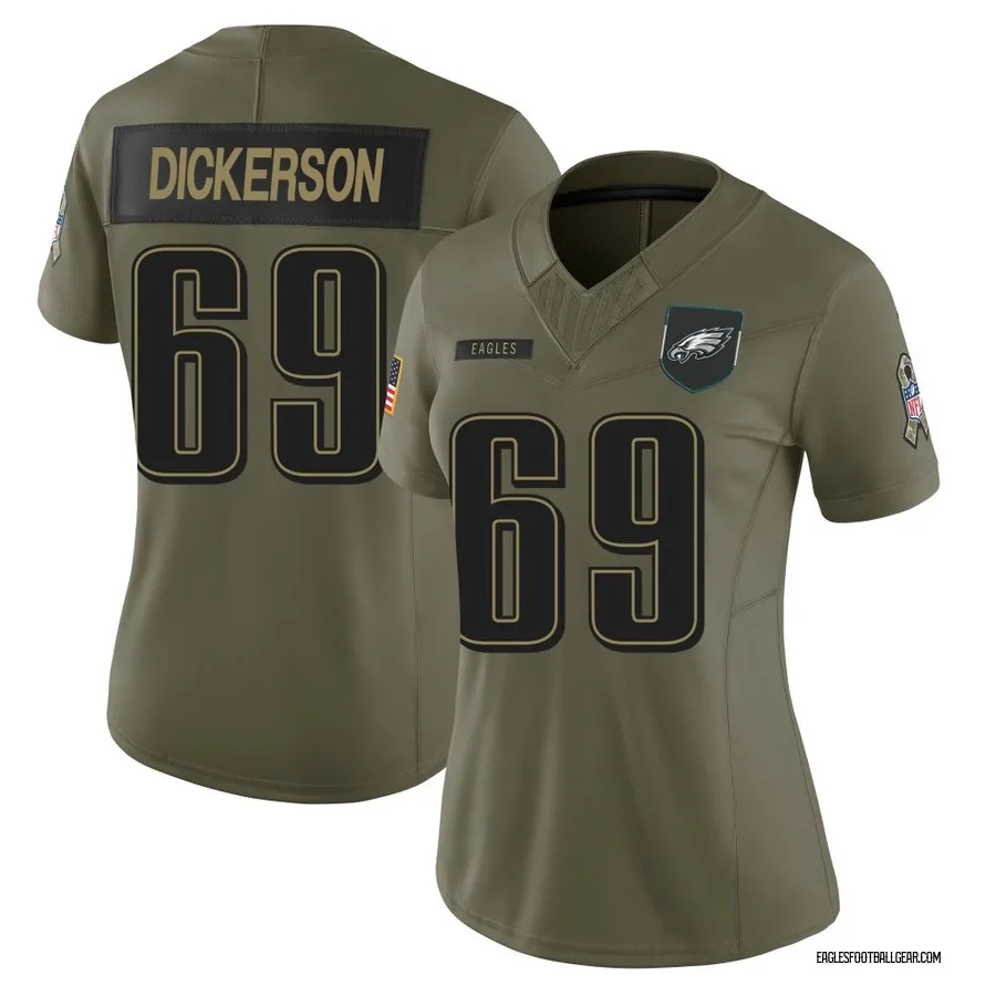 Landon Dickerson Philadelphia Eagles Women's Limited 2025 Salute to Service Nike Jersey - Olive