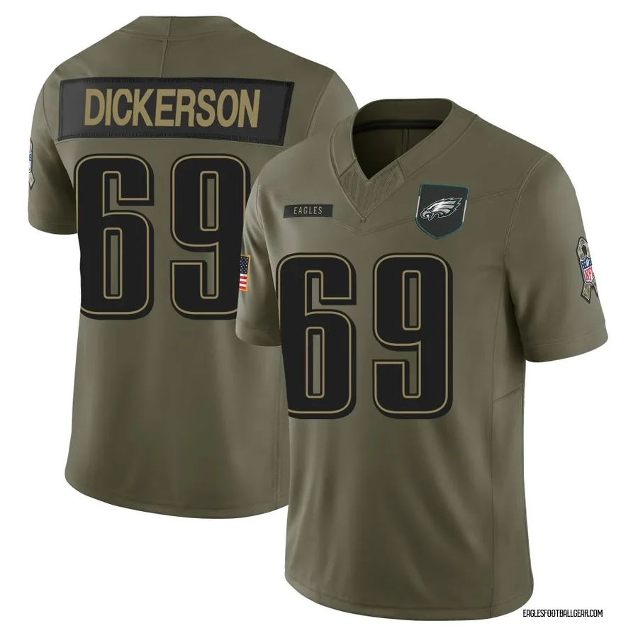 Landon Dickerson Philadelphia Eagles Youth Limited 2025 Salute to Service Nike Jersey - Olive