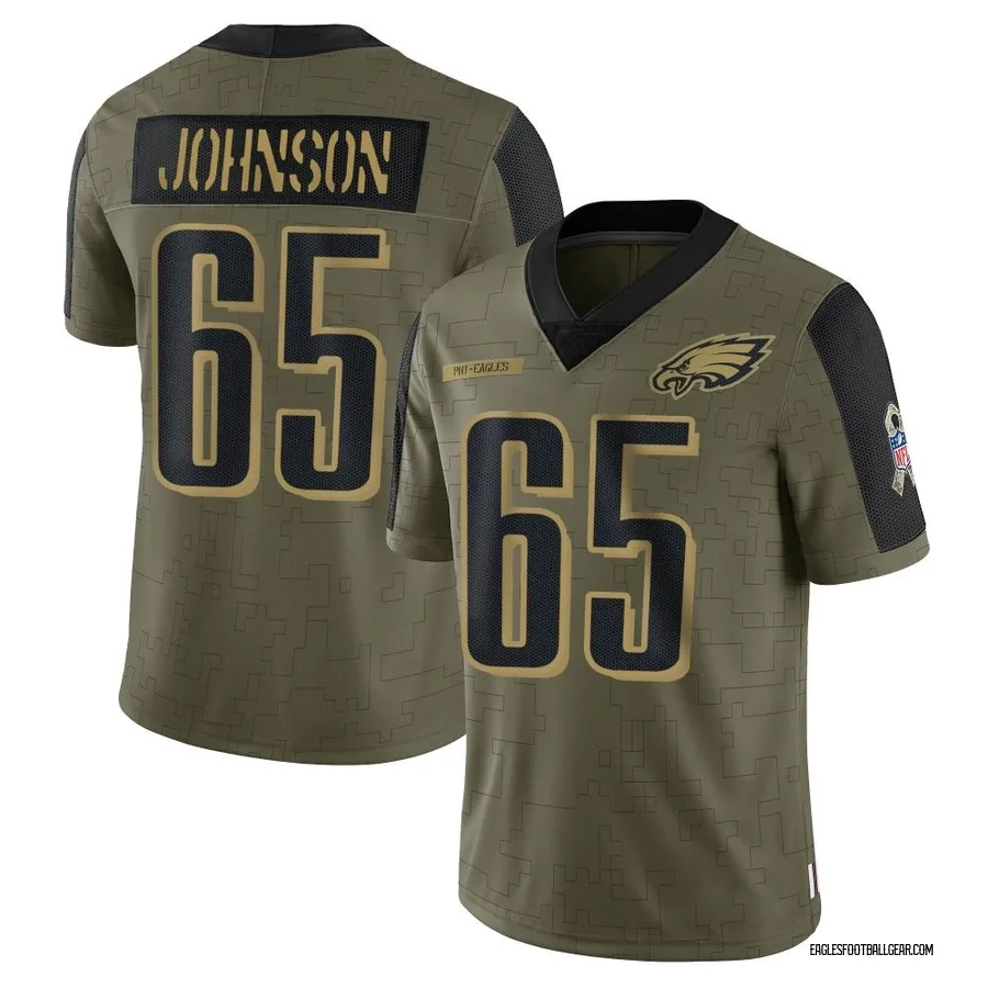 Lane Johnson Philadelphia Eagles Men's Limited 2021 Salute To Service Nike Jersey - Olive