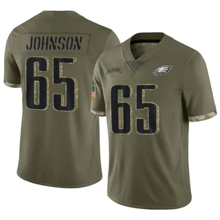 Lane Johnson Philadelphia Eagles Men's Limited 2022 Salute To Service Jersey - Olive