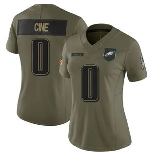 Lewis Cine Philadelphia Eagles Women's Limited 2025 Salute to Service Nike Jersey - Olive