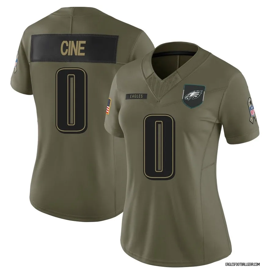 Lewis Cine Philadelphia Eagles Women's Limited 2025 Salute to Service Nike Jersey - Olive