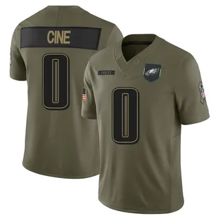Lewis Cine Philadelphia Eagles Youth Limited 2025 Salute to Service Nike Jersey - Olive