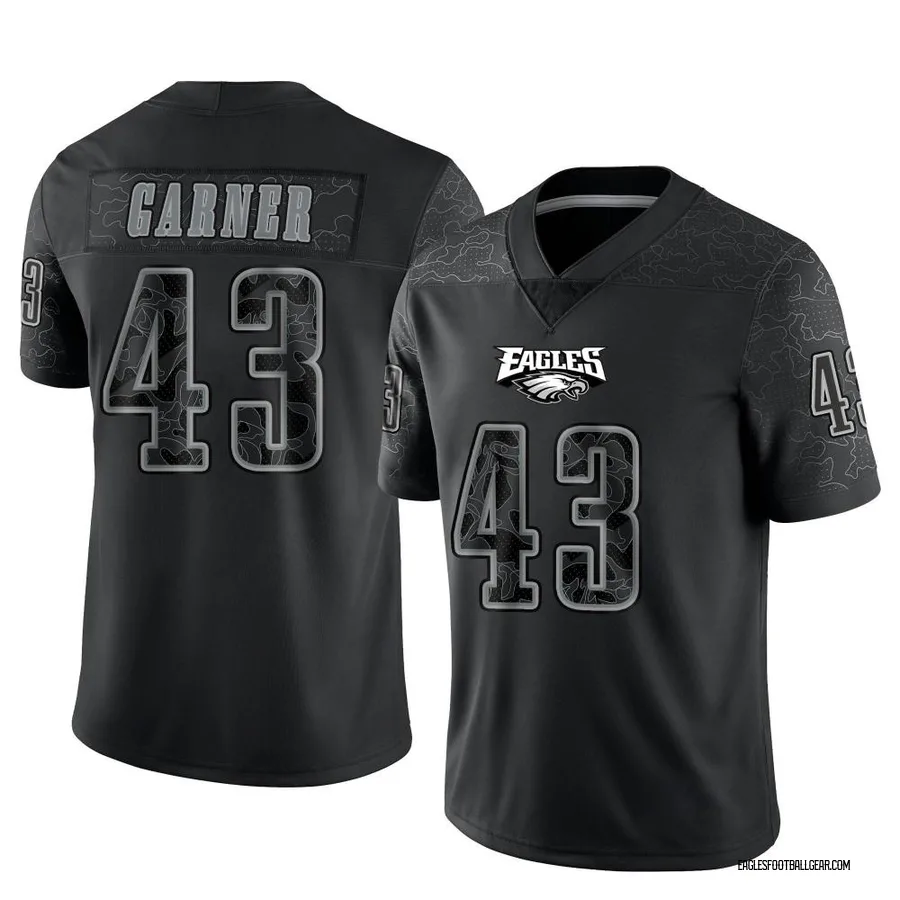 Mekhi Garner Philadelphia Eagles Men's Limited Reflective Nike Jersey - Black