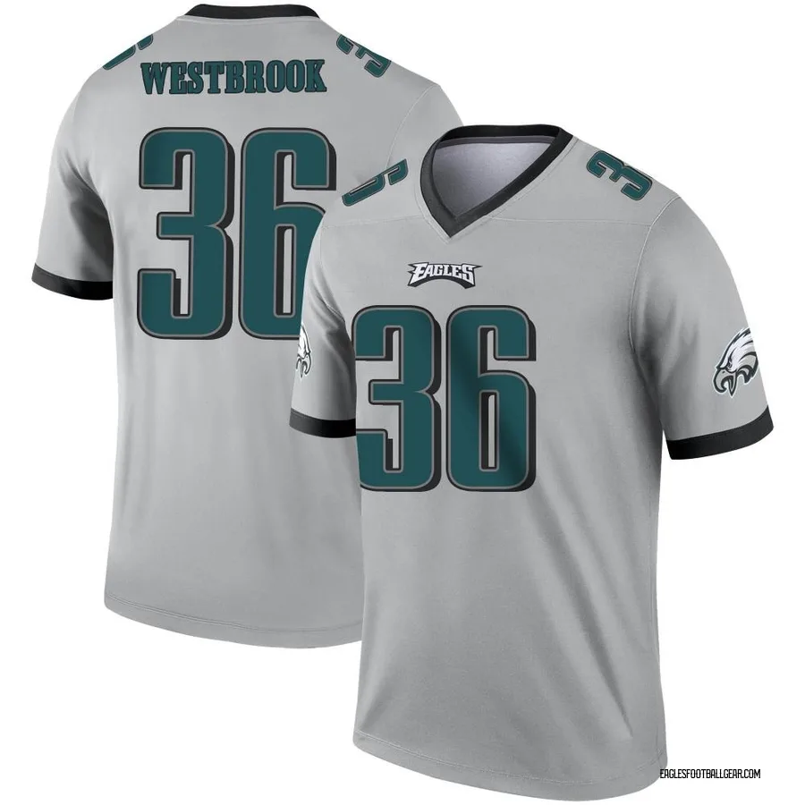 Men's Brian Westbrook Philadelphia Eagles Men's Legend Silver Inverted Nike Jersey