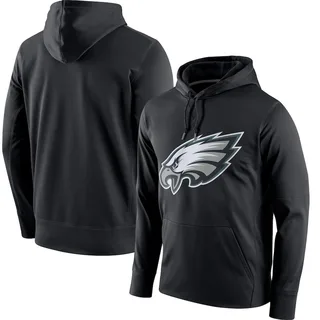Men's Philadelphia Eagles Black Circuit Logo Essential Performance Pullover Hoodie