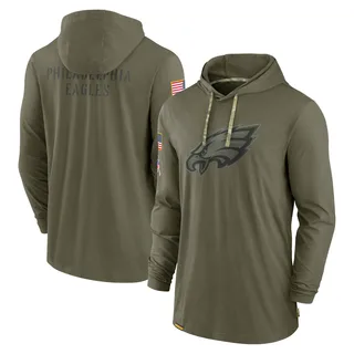 Men's Philadelphia Eagles Olive 2022 Salute to Service Tonal Pullover Hoodie