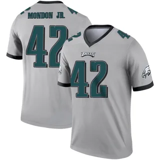 Men's Smael Mondon Jr. Philadelphia Eagles Men's Legend Silver Inverted Nike Jersey