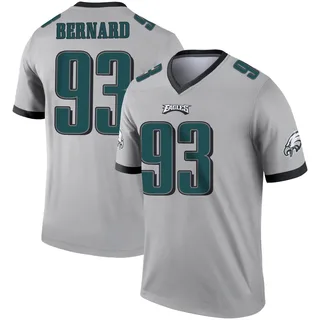 Men's Uar Bernard Philadelphia Eagles Men's Legend Silver Inverted Nike Jersey