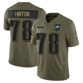 Myles Hinton Philadelphia Eagles Men's Limited 2025 Salute to Service Nike Jersey - Olive