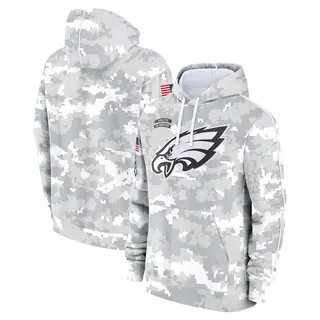 Philadelphia Eagles Youth 2024 Salute To Service Pullover Hoodie White/Gray