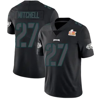 Quinyon Mitchell Philadelphia Eagles Men's Limited Super Bowl LIX Nike Jersey - Black Impact