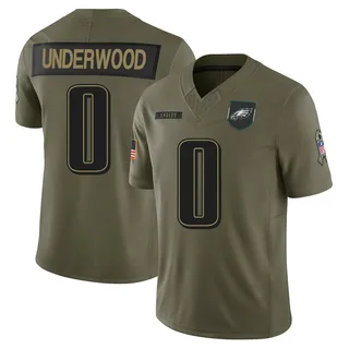 Rocco Underwood Philadelphia Eagles Youth Limited 2025 Salute to Service Nike Jersey - Olive