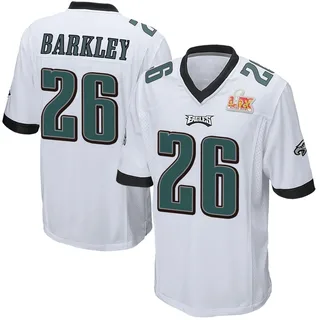Saquon Barkley Philadelphia Eagles Youth Game Super Bowl LIX Nike Jersey - White