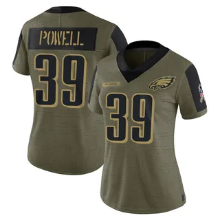 ShunDerrick Powell Philadelphia Eagles Women's Limited 2021 Salute To Service Nike Jersey - Olive