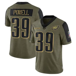 ShunDerrick Powell Philadelphia Eagles Youth Limited 2021 Salute To Service Nike Jersey - Olive