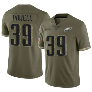 ShunDerrick Powell Philadelphia Eagles Youth Limited 2022 Salute To Service Nike Jersey - Olive