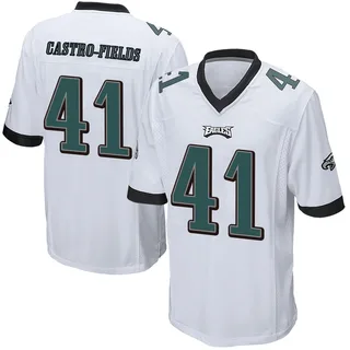 Tariq Castro-Fields Philadelphia Eagles Youth Game Nike Jersey - White