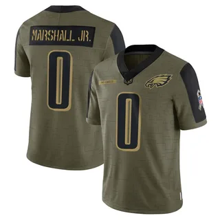 Terrace Marshall Jr. Philadelphia Eagles Youth Limited 2021 Salute To Service Nike Jersey - Olive