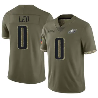Titus Leo Philadelphia Eagles Youth Limited 2022 Salute To Service Nike Jersey - Olive