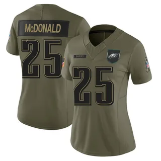 Tommy McDonald Philadelphia Eagles Women's Limited 2025 Salute to Service Nike Jersey - Olive