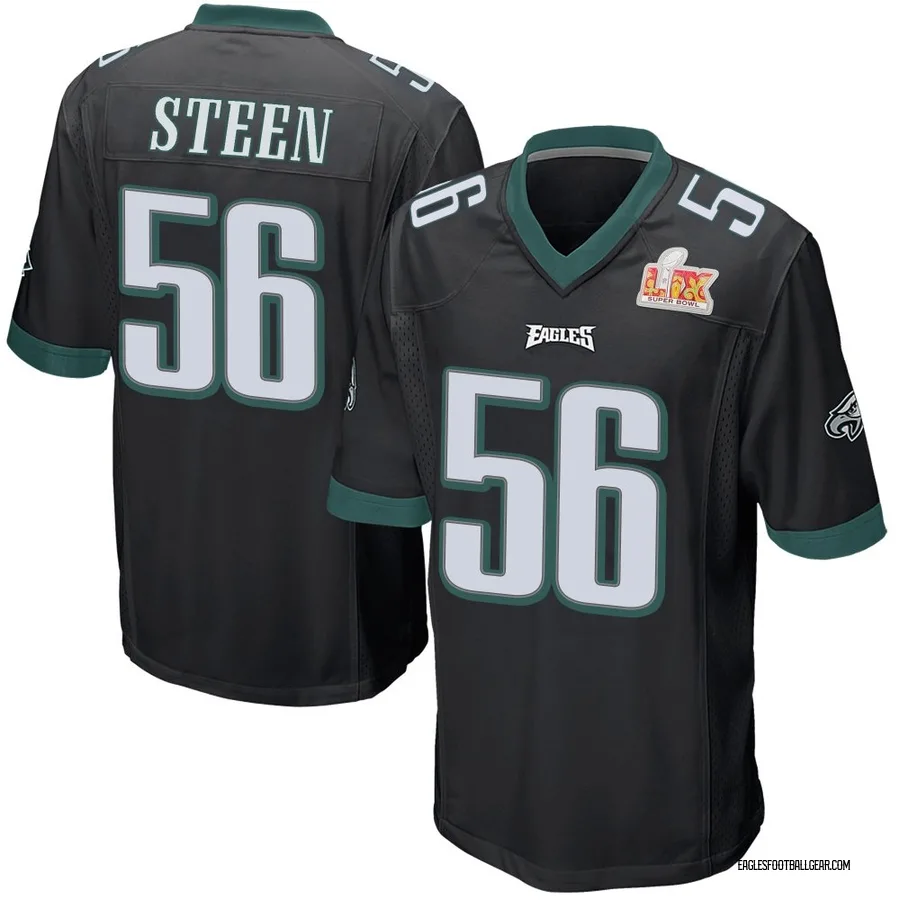 Tyler Steen Philadelphia Eagles Men's Game Alternate Super Bowl LIX Nike Jersey - Black