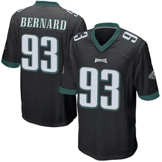 Uar Bernard Philadelphia Eagles Men's Game Alternate Nike Jersey - Black