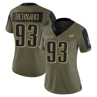Uar Bernard Philadelphia Eagles Women's Limited 2021 Salute To Service Nike Jersey - Olive