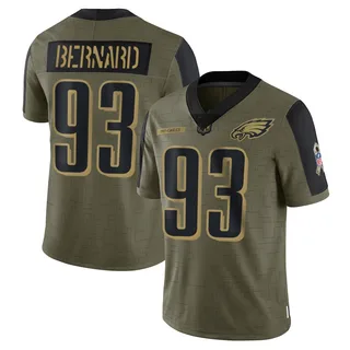 Uar Bernard Philadelphia Eagles Youth Limited 2021 Salute To Service Nike Jersey - Olive