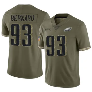 Uar Bernard Philadelphia Eagles Youth Limited 2022 Salute To Service Nike Jersey - Olive