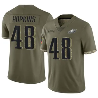 Wes Hopkins Philadelphia Eagles Men's Limited 2022 Salute To Service Jersey - Olive