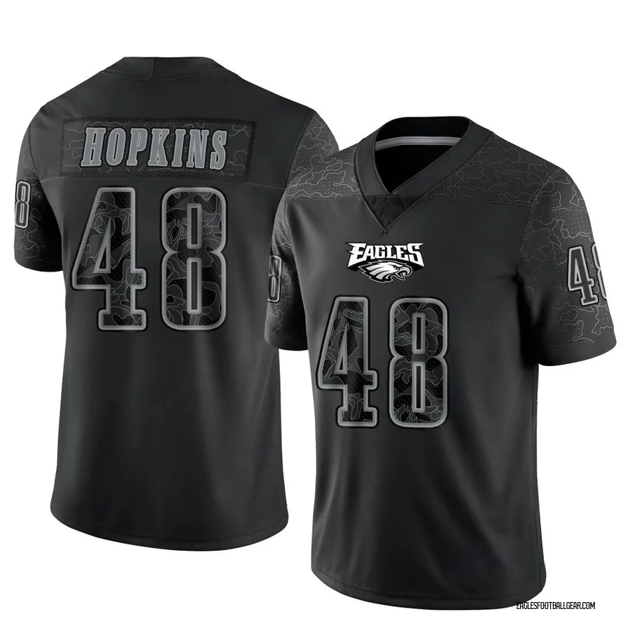 Wes Hopkins Philadelphia Eagles Men's Limited Reflective Nike Jersey - Black