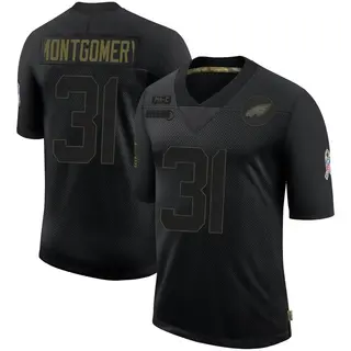 Wilbert Montgomery Philadelphia Eagles Youth Limited 2020 Salute To Service Nike Jersey - Black