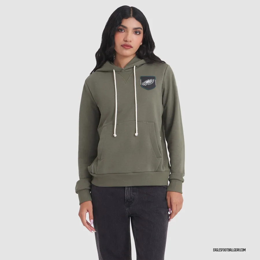 Women's Philadelphia Eagles Olive 2025 Salute to Service Sideline Hoodie