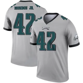 Youth Smael Mondon Jr. Philadelphia Eagles Youth Legend Silver Inverted Nike Jersey